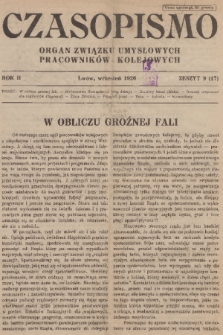 Czasopismo : organ Związku Pracowników Kolejowych z Wykształceniem Średniem. R. 2, 1926, z. 9