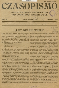 Czasopismo : organ Związku Pracowników Kolejowych z Wykształceniem Średniem. R. 4, 1928, z. 1