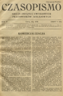 Czasopismo : organ Związku Pracowników Kolejowych z Wykształceniem Średniem. R. 4, 1928, z. 2