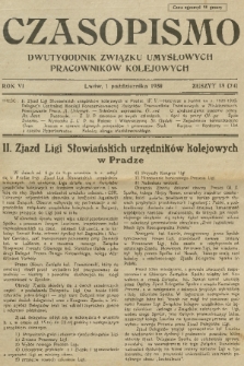 Czasopismo : dwutygodnik Związku Umysłowych Pracowników Kolejowych. R. 6, 1930, z. 18