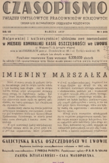 Czasopismo Związku Umysłowych Pracowników Kolejowych : organ Ligi Słowiańskich Urzędników Kolejowych. R. 13, 1937, nr 3