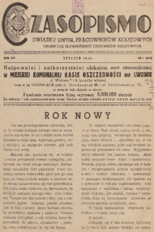 Czasopismo Związku Umysł. Pracowników Kolejowych : organ Ligi Słowiańskich Urzędników Kolejowych. R. 14, 1938, nr 1