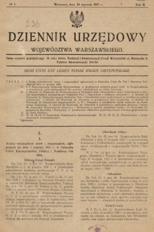 Dziennik Urzędowy Województwa Warszawskiego. 1921, nr 1