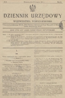 Dziennik Urzędowy Województwa Warszawskiego. 1921, nr 8