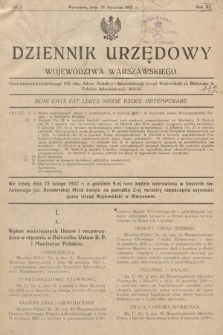 Dziennik Urzędowy Województwa Warszawskiego. 1922, nr 1