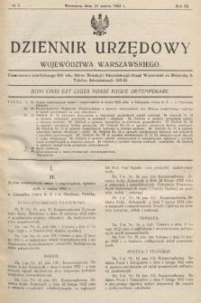 Dziennik Urzędowy Województwa Warszawskiego. 1922, nr 3