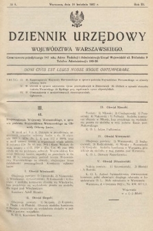 Dziennik Urzędowy Województwa Warszawskiego. 1922, nr 4