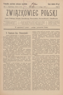 Związkowiec Polski : organ Polskiego Związku Zawodowego Pracowników Przemysłowych i Handlowych. R.5, 1925, No 3 (103)