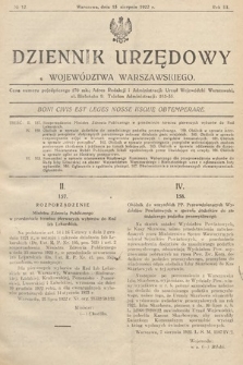 Dziennik Urzędowy Województwa Warszawskiego. 1922, nr 12