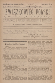 Związkowiec Polski : organ Polskiego Związku Zawodowego Pracowników Przemysłowych i Handlowych. R.5, 1925, No 19 (119)