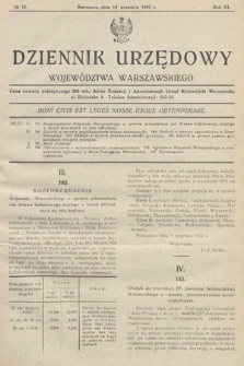 Dziennik Urzędowy Województwa Warszawskiego. 1922, nr 15