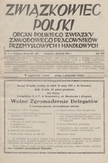 Związkowiec Polski : organ Polskiego Związku Zawodowego Pracowników Przemysłowych i Handlowych. R.8, 1928, Nr 7-8 (168-169)