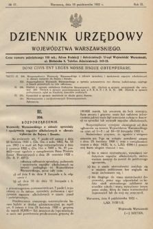 Dziennik Urzędowy Województwa Warszawskiego. 1922, nr 17