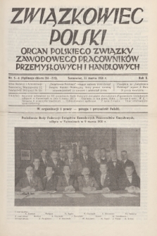 Związkowiec Polski : organ Polskiego Związku Zawodowego Pracowników Przemysłowych i Handlowych. R.10, 1930, Nr 5-6 (214-215)