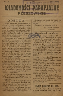 Wiadomości Parafjalne Rzeszowskie. 1925, nr 2