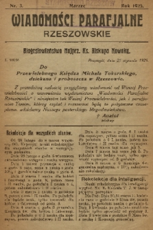 Wiadomości Parafjalne Rzeszowskie. 1925, nr 3
