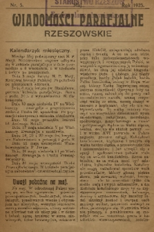 Wiadomości Parafjalne Rzeszowskie. 1925, nr 5