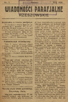 Wiadomości Parafjalne Rzeszowskie. 1926, nr 3