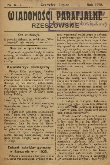 Wiadomości Parafjalne Rzeszowskie. 1926, nr 6-7
