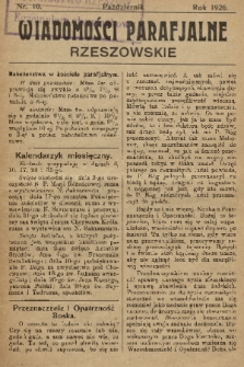 Wiadomości Parafjalne Rzeszowskie. 1926, nr 10