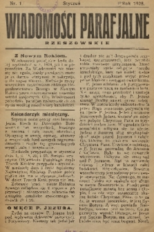 Wiadomości Parafjalne Rzeszowskie. 1928, nr 1