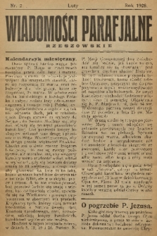 Wiadomości Parafjalne Rzeszowskie. 1928, nr 2