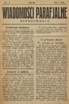 Wiadomości Parafjalne Rzeszowskie. 1928, nr 3