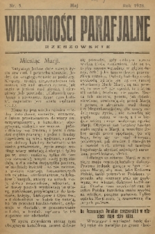 Wiadomości Parafjalne Rzeszowskie. 1928, nr 5