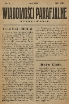 Wiadomości Parafjalne Rzeszowskie. 1928, nr 6