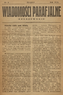 Wiadomości Parafjalne Rzeszowskie. 1928, nr 8