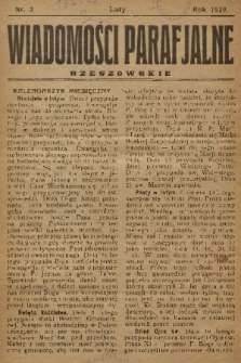 Wiadomości Parafjalne Rzeszowskie. 1929, nr 2