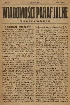 Wiadomości Parafjalne Rzeszowskie. 1929, nr 8