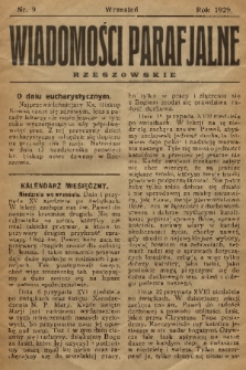 Wiadomości Parafjalne Rzeszowskie. 1929, nr 9