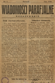 Wiadomości Parafjalne Rzeszowskie. 1930, nr 1