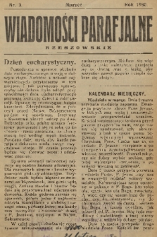 Wiadomości Parafjalne Rzeszowskie. 1930, nr 3