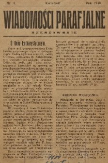 Wiadomości Parafjalne Rzeszowskie. 1930, nr 4