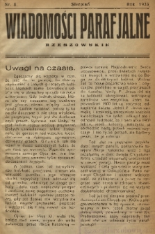 Wiadomości Parafjalne Rzeszowskie. 1933, nr 8