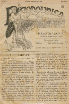 Przodownica : pismo dla kobiet. R. 8, 1907, nr 1 i 2