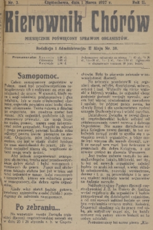 Kierownik Chórów : miesięcznik poświęcony sprawom organistów. R. 2, 1927, nr 3