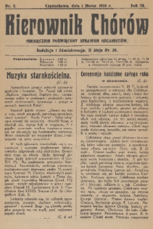 Kierownik Chórów : miesięcznik poświęcony sprawom organistów. R. 3, 1928, nr 3