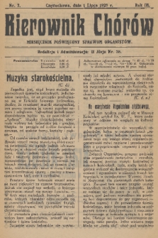 Kierownik Chórów : miesięcznik poświęcony sprawom organistów. R. 3, 1928, nr 7