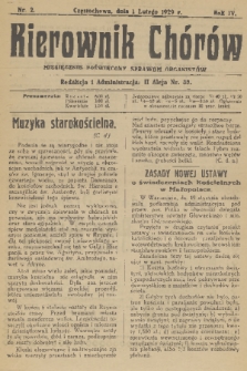 Kierownik Chórów : miesięcznik poświęcony sprawom organistów. R. 4, 1929, nr 2