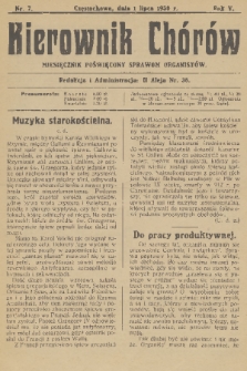 Kierownik Chórów : miesięcznik poświęcony sprawom organistów. R. 5, 1930, nr 7