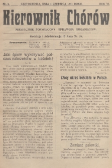 Kierownik Chórów : miesięcznik poświęcony sprawom organistów. R. 6, 1931, nr 6