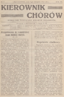 Kierownik Chórów : miesięcznik poświęcony sprawom organistów. R. 7, 1932, No. 11