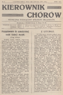 Kierownik Chórów : miesięcznik poświęcony sprawom organistów. R. 8, 1933, No. 6