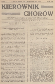 Kierownik Chórów : miesięcznik poświęcony sprawom organistów. R. 8, 1933, No. 12