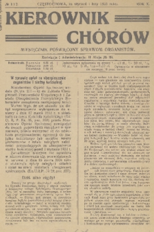 Kierownik Chórów : miesięcznik poświęcony sprawom organistów. R. 10, 1935, No. 1 i 2