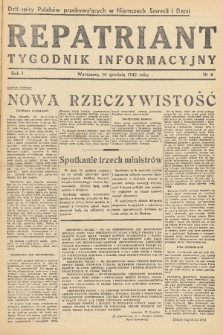 Repatriant : tygodnik informacyjny. R. 1, 1945, nr 6