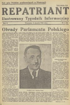 Repatriant : ilustrowany tygodnik informacyjny. R. 2, 1946, nr 2